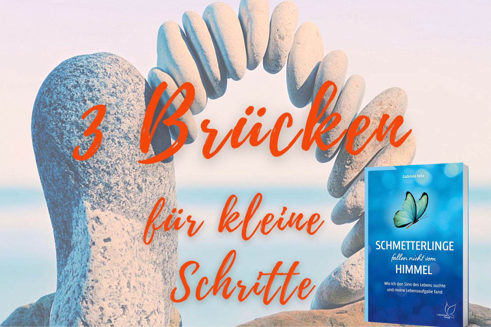 3 Bruecken mit Buch 3 Bruecken fuer kleine Schritte + Buch "Schmetterlinge fallen nicht vom Himmel"