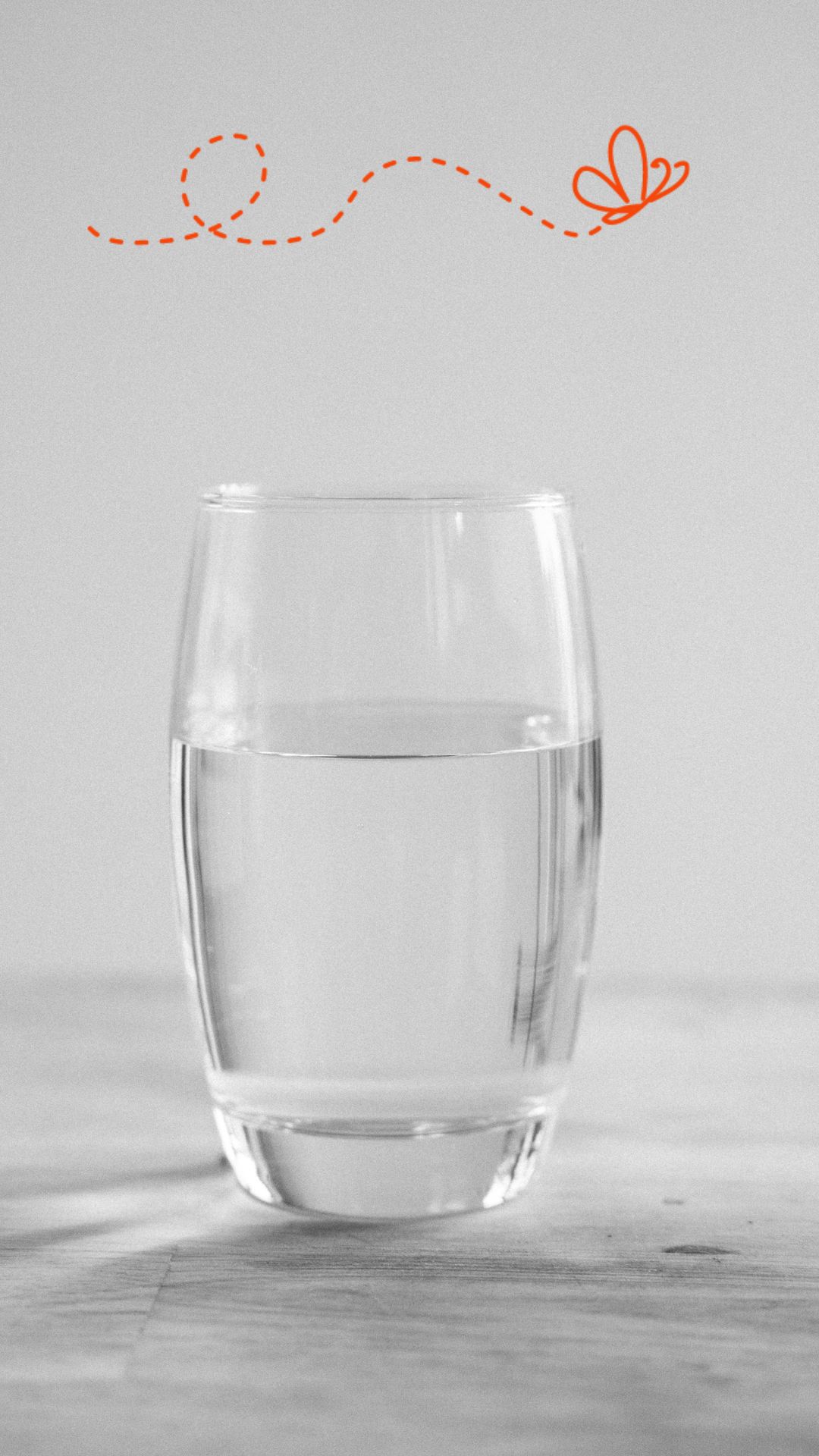 Ein mit Wasser gefülltes Glas. Thema. Selbstwert